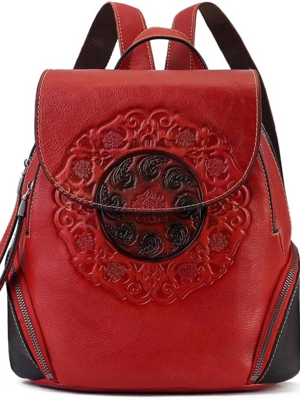 Stylish Small Travel Backpack Purse for Women - Genuine Leather, Anti-Theft, USB